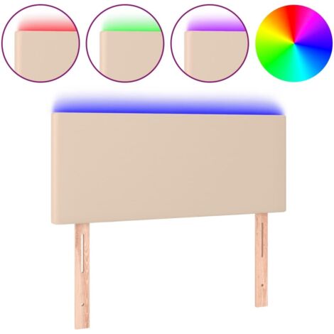 Tête de lit，Panneau décoratif à LED Cappuccino 100x5x78/88 cm Similicuir CFW9798587