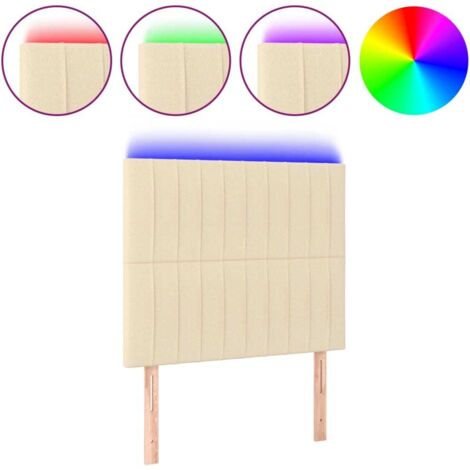 Tête de lit，Panneau décoratif à LED Crème 100x5x118/128 cm Tissu CFW1864300