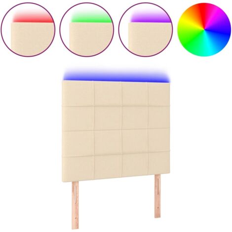 Tête de lit，Panneau décoratif à LED Crème 100x5x118/128 cm Tissu CFW2270725