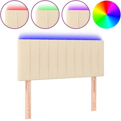 Tête de lit，Panneau décoratif à LED Crème 100x5x78/88 cm Tissu CFW4421480
