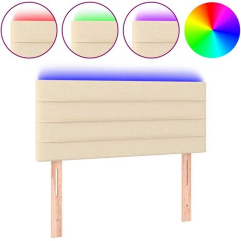 Tête de lit，Panneau décoratif à LED Crème 100x5x78/88 cm Tissu CFW6458543