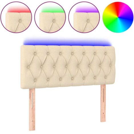 Tête de lit，Panneau décoratif à LED Crème 100x7x78/88 cm Tissu CFW2899845