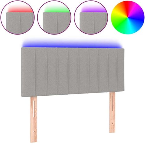 Tête de lit，Panneau décoratif à LED Gris clair 100x5x78/88 cm Tissu CFW1236352
