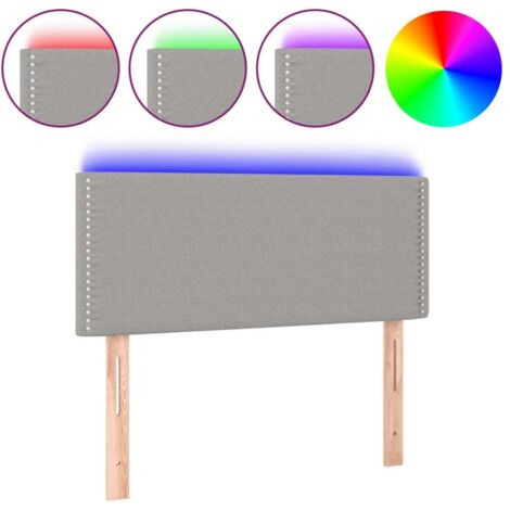 Tête de lit，Panneau décoratif à LED Gris clair 100x5x78/88 cm Tissu CFW3244750