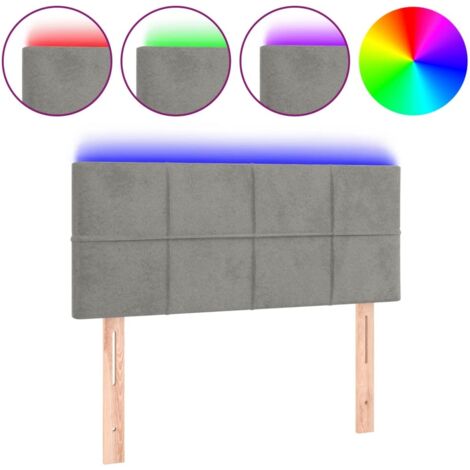 Tête de lit，Panneau décoratif à LED Gris clair 100x5x78/88 cm Velours CFW5603188