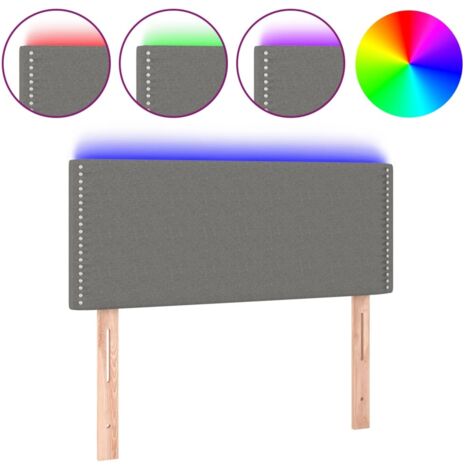 Tête de lit，Panneau décoratif à LED Gris foncé 100x5x78/88 cm Tissu CFW4126583