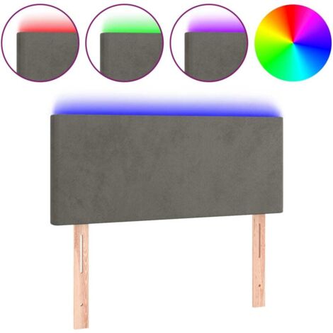 Tête de lit，Panneau décoratif à LED Gris foncé 100x5x78/88 cm Velours CFW6726538