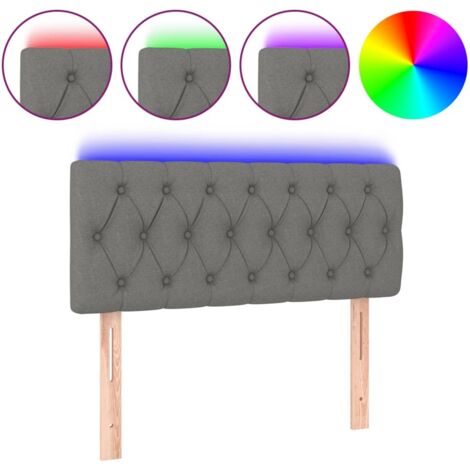 Tête de lit，Panneau décoratif à LED Gris foncé 100x7x78/88 cm Tissu CFW5009073