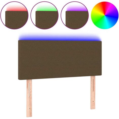 Tête de lit，Panneau décoratif à LED Marron Foncé 100x5x78/88 cm Tissu CFW4034356