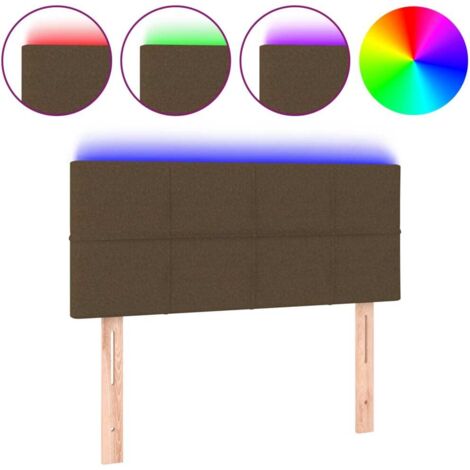 Tête de lit，Panneau décoratif à LED Marron Foncé 100x5x78/88 cm Tissu CFW4109702