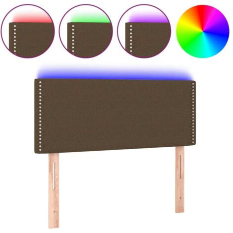 Tête de lit，Panneau décoratif à LED Marron Foncé 100x5x78/88 cm Tissu CFW4594153