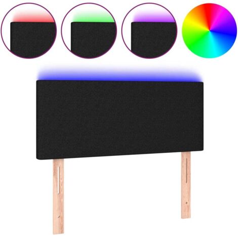 Tête de lit，Panneau décoratif à LED Noir 100x5x78/88 cm Tissu CFW2998230