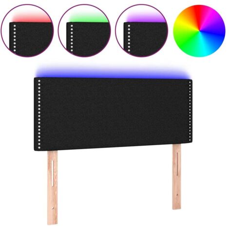 Tête de lit，Panneau décoratif à LED Noir 100x5x78/88 cm Tissu CFW3206743