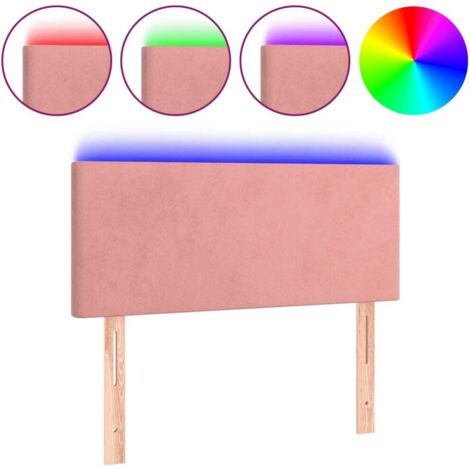 Tête de lit，Panneau décoratif à LED Rose 100x5x78/88 cm Velours CFW5094568