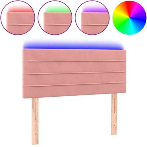 Tête de lit，Panneau décoratif à LED Rose 100x5x78/88 cm Velours CFW8868451