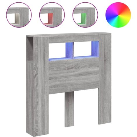Tête de lit，Panneau décoratif à LED sonoma gris 100x18,5x103,5 cm bois ingénierie CFW1436840