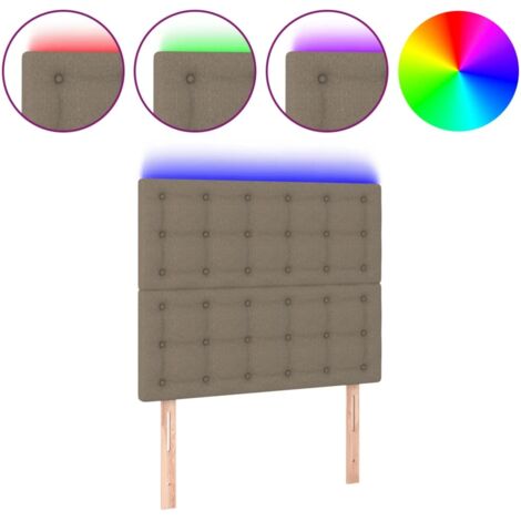 Tête de lit，Panneau décoratif à LED Taupe 100x5x118/128 cm Tissu CFW9169758