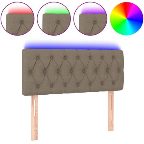 Tête de lit，Panneau décoratif à LED Taupe 100x7x78/88 cm Tissu CFW5624757