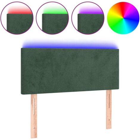 Tête de lit，Panneau décoratif à LED Vert foncé 100x5x78/88 cm Velours CFW1813779