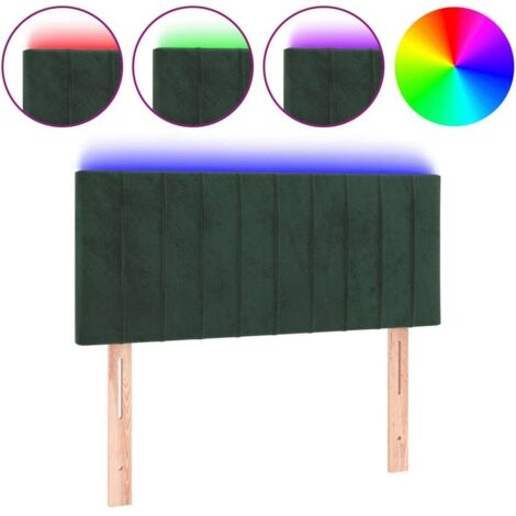Tête de lit，Panneau décoratif à LED Vert foncé 100x5x78/88 cm Velours CFW2943797