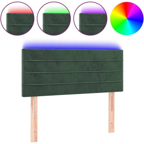 Tête de lit，Panneau décoratif à LED Vert foncé 100x5x78/88 cm Velours CFW6526690