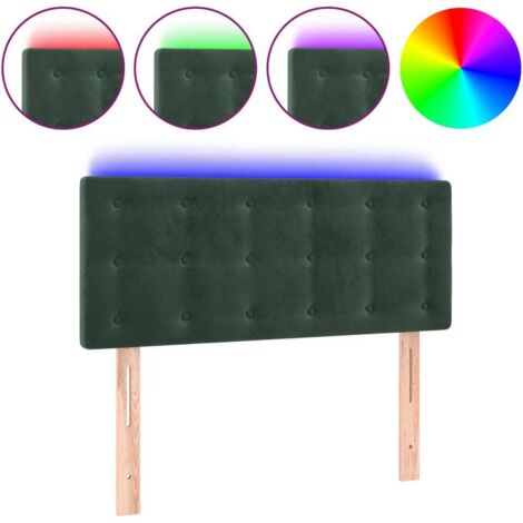 Tête de lit，Panneau décoratif à LED Vert foncé 100x5x78/88 cm Velours CFW9139835