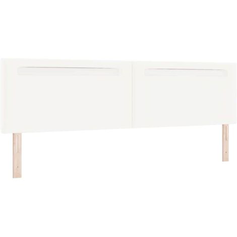 Tête de lit，Panneau décoratif avec des lumières à LED Blanc 200 cm PVC CFW5533808