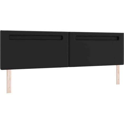Tête de lit，Panneau décoratif avec des lumières à LED Noir 200 cm PVC CFW7143596