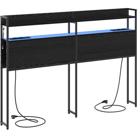 Tête de lit,Panneau décoratif avec étagère Chêne noir 150 cm Bois d'ingénierie CFW6014062