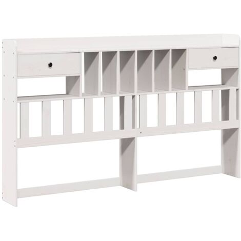 Tête de lit，Panneau décoratif avec rangement blanc 180 cm bois massif de pin CFW5225513