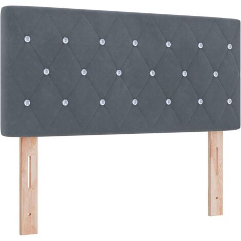 Tête de lit，Panneau décoratif LED Argyle Gris foncé 100 cm Velours CFW8821094