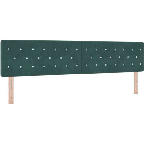 Tête de lit，Panneau décoratif LED Argyle Vert foncé 100 cm Velours CFW3586492