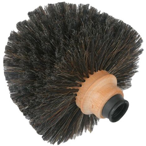 Tête de loup noir 16 cm – Fibres PVC et crin – Monture en bois verni – Pour nettoyage et polissage efficace – Domergue