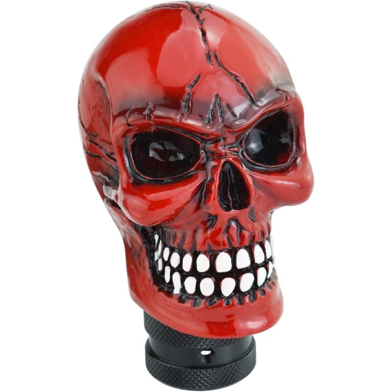 Tête de mort pour levier de vitesse (rouge) Bouton de levier de vitesse en résinePoignée de levier de vitesse pour voitureConvient aux véhicules