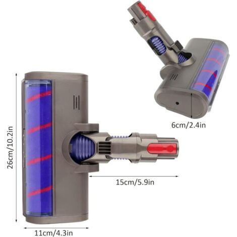 Tête de nettoyage à rouleau souple de rechange pour aspirateur balai sans fil Dyson V7 V8 V10 V11 SV10 SV11, fixation pour sol en bois dur avec dégagement rapide
