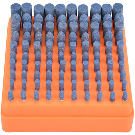 Tête de pierre à polir, 100 pièces, meule, fraise pour meuleuse, tige bleue, diamètre 3mm
