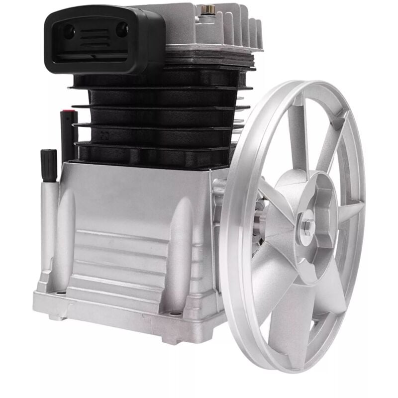 Tête de Pompe de Compresseur d'Air, Tête de Compresseur d'Air de 3 hp avec 2 Cylindres Compresseur d'Air Lubrifié à l'Huile avec Poulie à Courroie