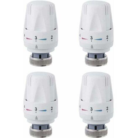 Tête De Radiateur, 4 Pièces Tête De Vanne De Radiateur, M30 x 1.5 Robinet Thermostatique Radiateur, Tête Thermostatique Pour Lavabo Salle De Bain WC