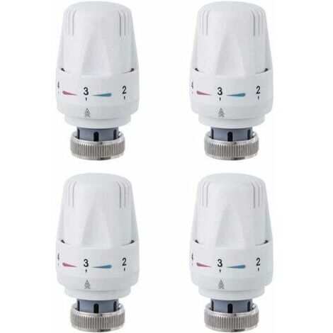 Tête De Radiateur, 4 Pièces Tête De Vanne De Radiateur, M30 x 1.5 Robinet Thermostatique Radiateur, Tête Thermostatique Pour Lavabo Salle De Bain WC