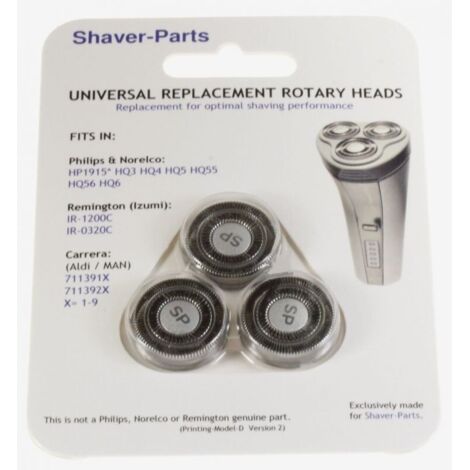 Tête de rasoir Philips HQ3 – Compatible avec modèles HQ481, HQ482, HQ484 – Remplacement facile – Pour rasage précis et confortable