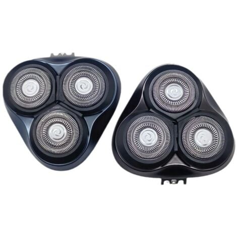 UNION Tête de rasoir rotative de rechange universelle, compatible avec la série de rasoirs Remington, pour grilles/lames R3, R4, R5, R6, R7, R8, SP-TF2 et FC1000-SP-FC3 (Noir 2 unité)
