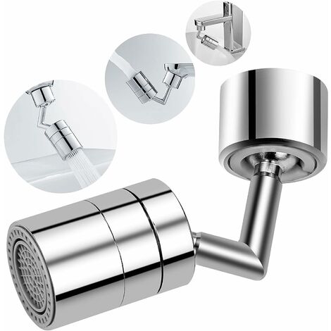 Tete de Robinet Rotative, Filtre de Robinet Anti-éclaboussures Universel Filtres à Eau Sur Robinets Rotative à 720° Tête de Robinet à Bulles de Cuisine,Starlight