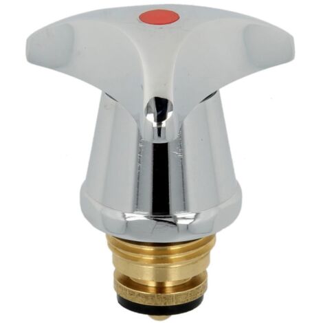 Tête de robinet rouge 1/2’’  avec poignée 3 pans