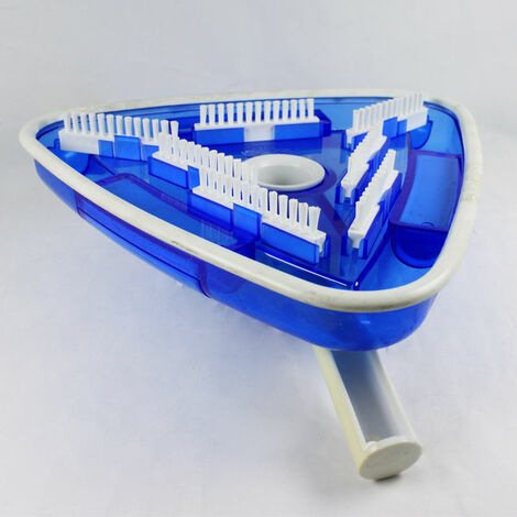 Tête de transparent balai aspirant triangulaire bleu pour manche standard ou télescopique