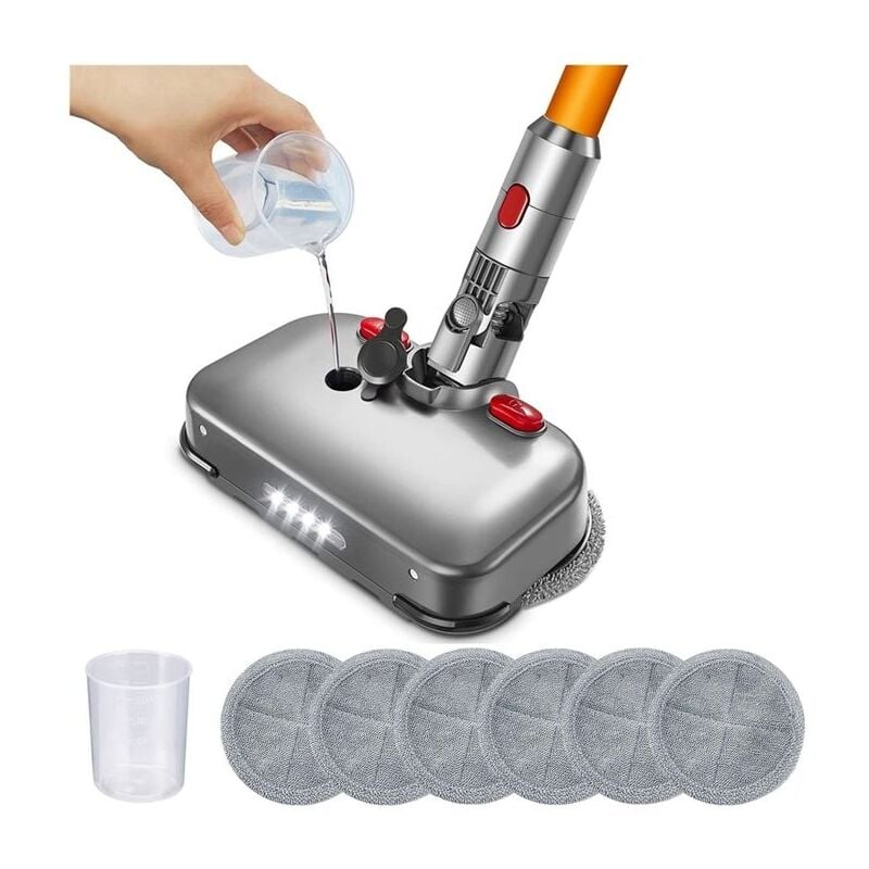 TêTe de Vadrouille de Nettoyage éLectrique pour Aspirateur Dyson V7 V8 V10 V11 V15 TêTe de Brosse de Vadrouille avec LumièRe led