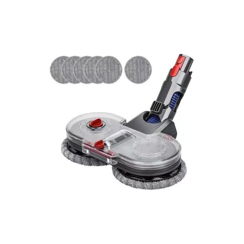 Tête de Vadrouille Electrique Compatible avec Dyson V7/V8/V10/V11/V15, avec 6 Vadrouille Lavable et1 Réservoir d'eau Amovible