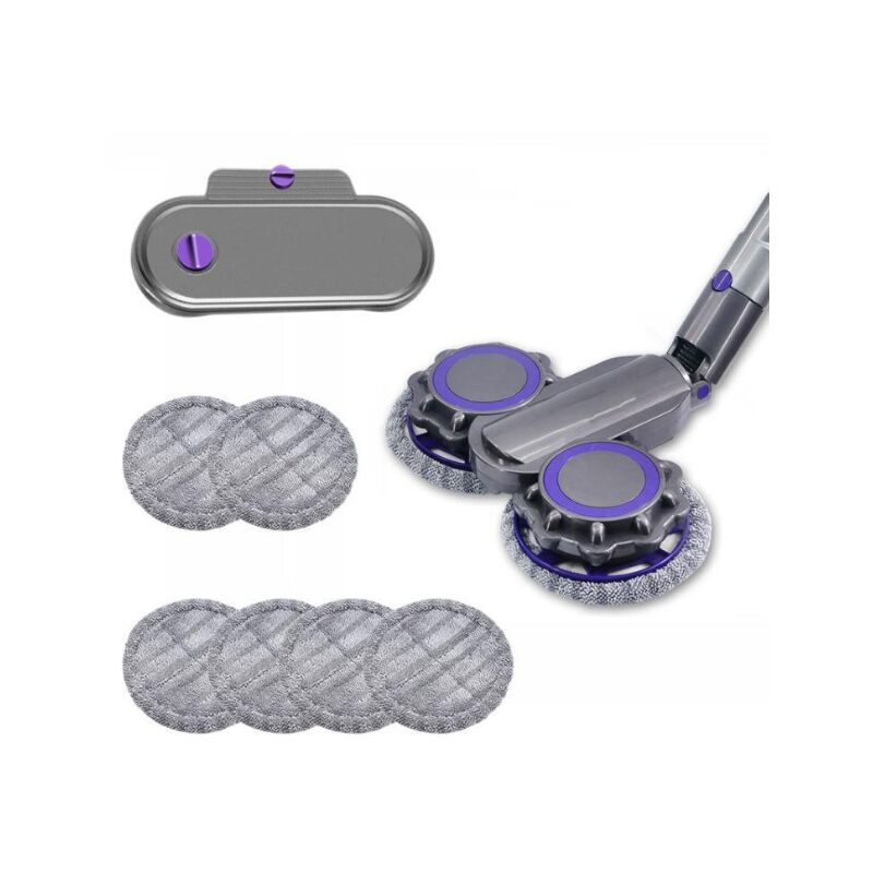 Vuszr - Tête de vadrouille électrique pour aspirateur Dyson V11 V10 V15 V8 V7, tête de balai avec réservoir d'eau et 6 vadrouilles lavables