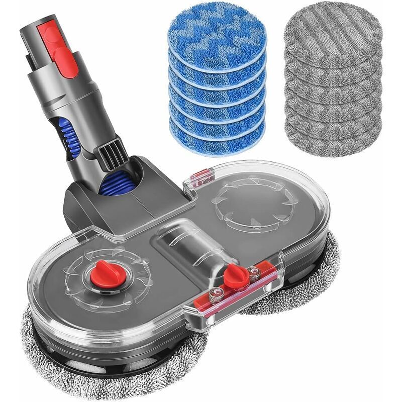 Tête de Vadrouille Electrique pour Dyson V11 V10 V15 V8 V7 Aspirateur, Tête de Balai avec Réservoir et 12 Vadrouille Lavable