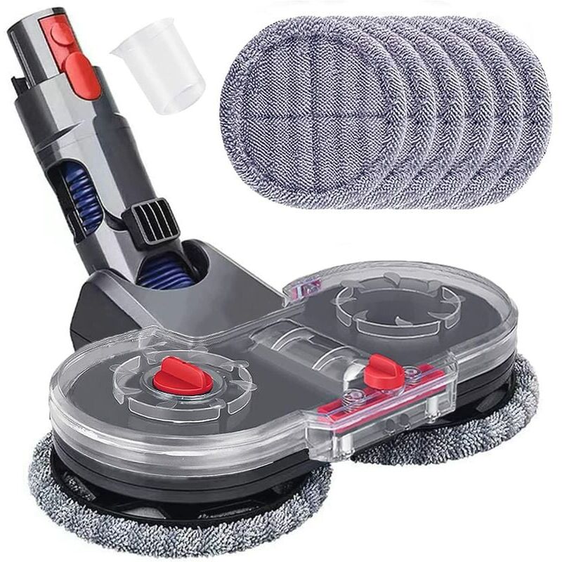 Trimec - Tête de Vadrouille Electrique pour Dyson V11 V10 V15 V8 V7 Aspirateur Tête de Balai avec Réservoir et 6 Vadrouilles Lavables-