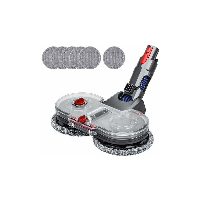 Kcvv - Tête de Vadrouille Electrique pour Dyson V15 V11 V10 V8 V7 Aspirateur avec Réservoir D'eau Amovible, 6 Vadrouille Lavable
